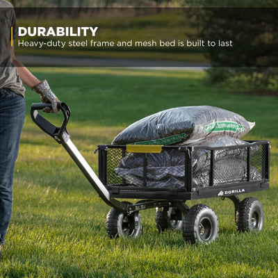 Gorilla Cart Heavy Duty Steel Utility Wagon Cart, 900 lb. Capacity (Open Box) - VMInnovations