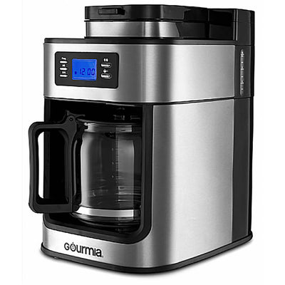 Gourmia Gourmet Stainless Steel Coffee Maker Machine with Grinder (Used)