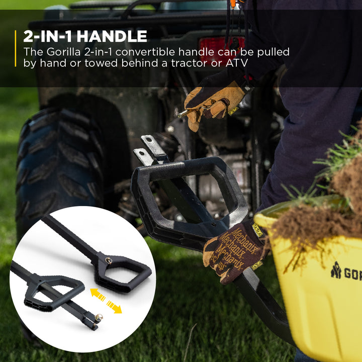 Gorilla Carts Heavy Duty Steel Yard Dump Cart Garden Wagon and 13" Tires, Yellow - VMInnovations