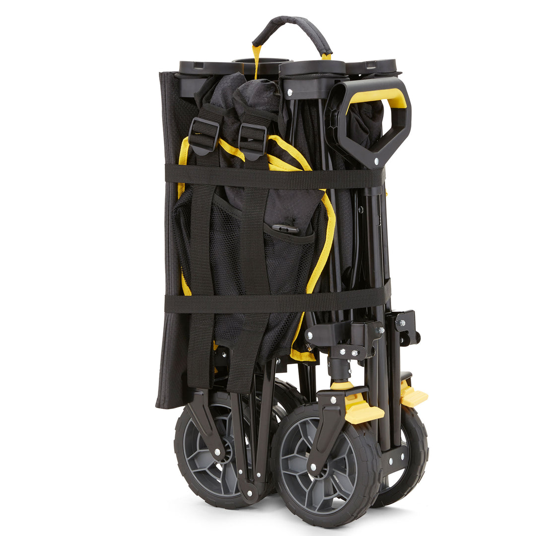 Gorilla Carts 7 Cu Ft Collapsible Outdoor Utility Wagon,Oversize Bed, Black - VMInnovations