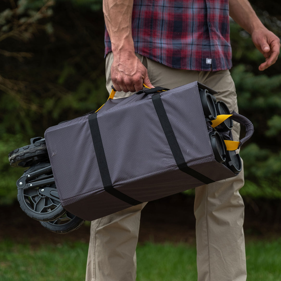 Gorilla Carts 7 Cu Ft Collapsible Outdoor Utility Wagon,Oversize Bed, Black - VMInnovations