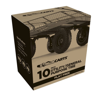 Gorilla Carts 10" No Flat Replacement Tire for Utility Cart, 2 Pack (For Parts) - VMInnovations