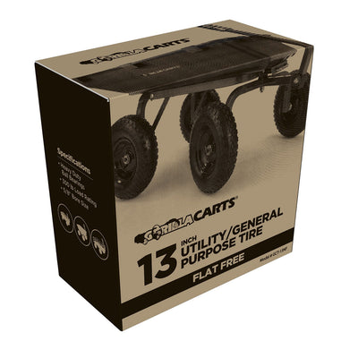 Gorilla Carts GCT-13NF 13 Inch No Flat Replacement Tire for Utility Cart, 4 Pack - VMInnovations