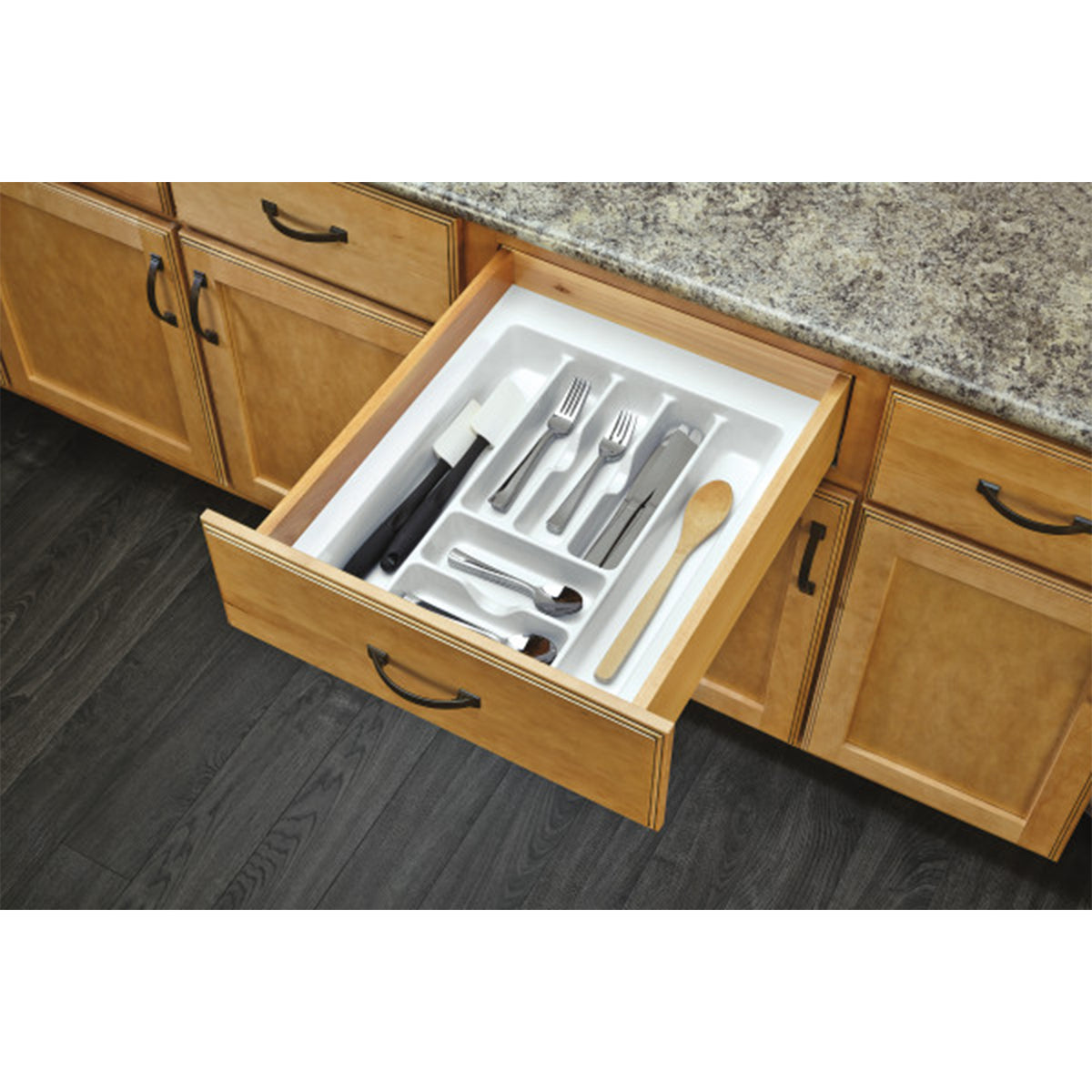 Rev-A-Shelf CT-3W-52 Plastic 7 Compartment Cutlery Tray Insert Organizer, White