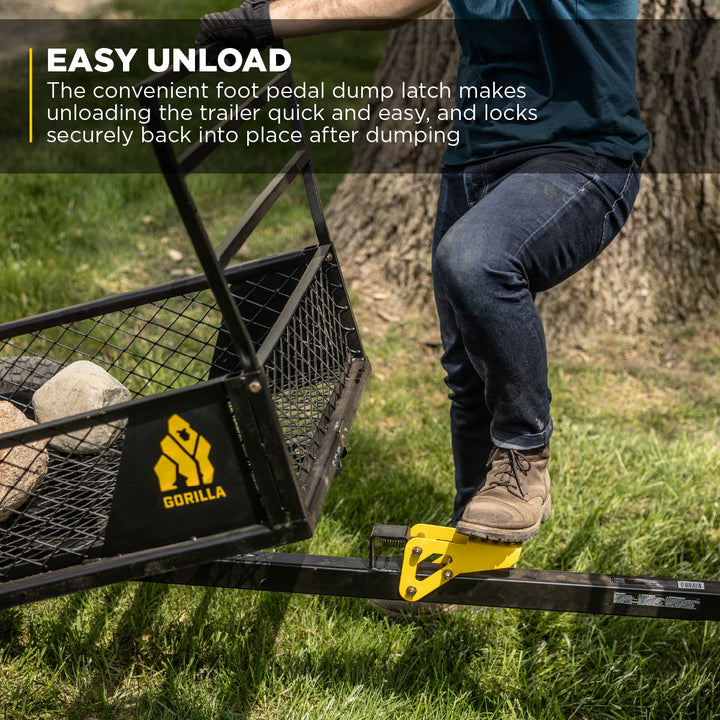 Gorilla 1400lb Steel ATV Trailer Garden Cart w/Removable Sides & 3-in-1 Tailgate - VMInnovations