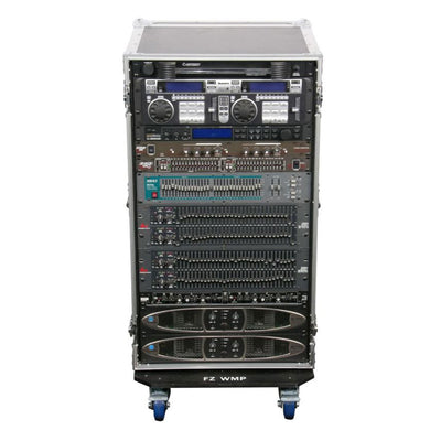 Odyssey FZAR20W Heavy Duty Portable Flight Zone 20 Space Amp Rack With Wheels - VMInnovations