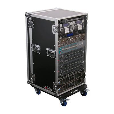 Odyssey FZAR20W Heavy Duty Portable Flight Zone 20 Space Amp Rack With Wheels - VMInnovations