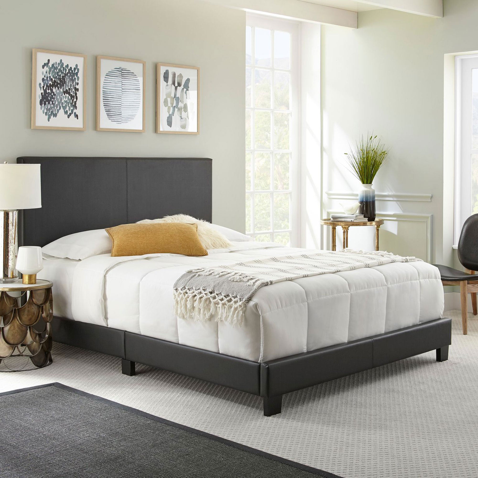 Boyd Sleep Montana Upholstered King Bed Frame Foundation and Headboard (Used)
