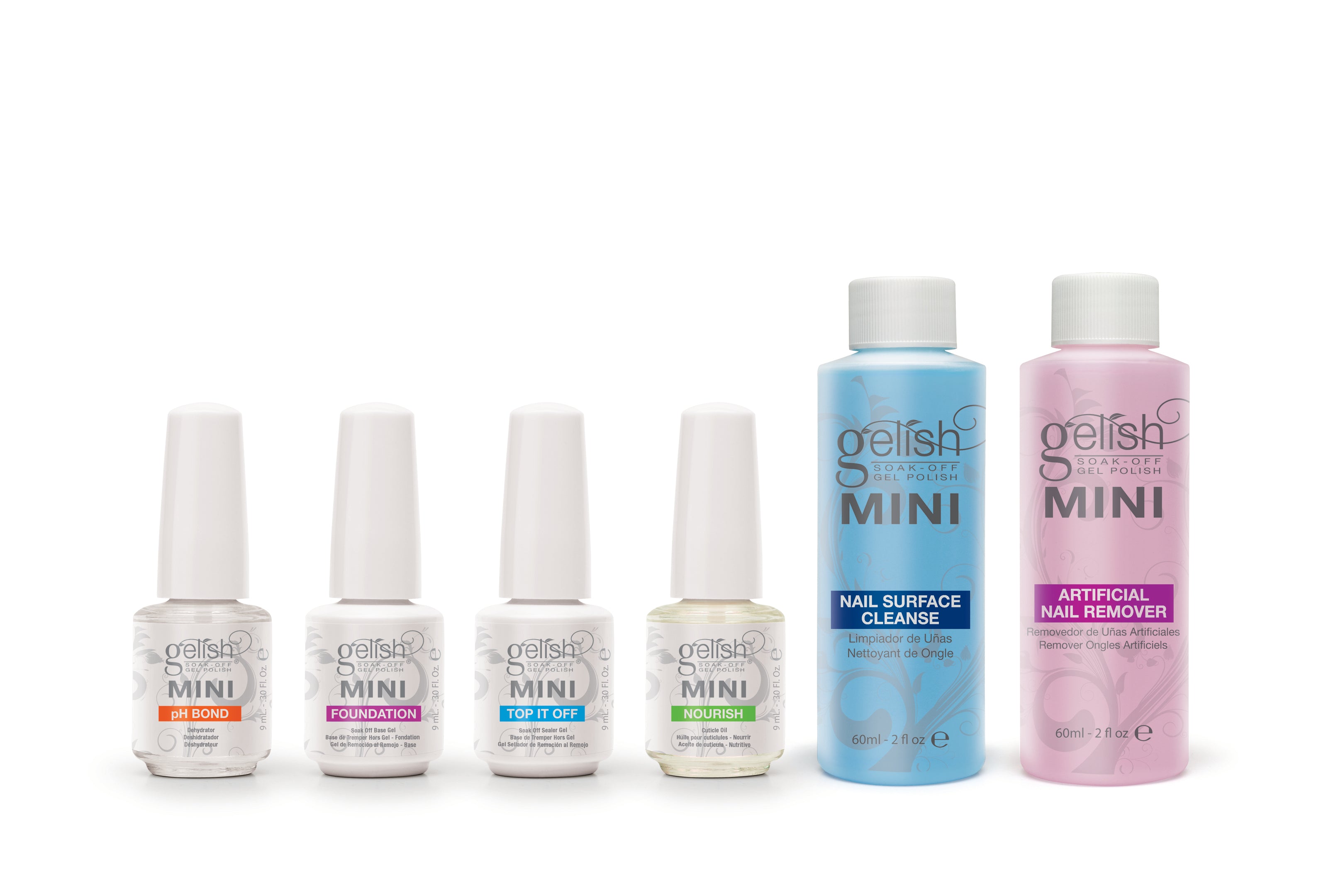Gelish MINI Soak Off Gel Nail Polish Starter Kit, LED Light, Terrific Trio Set