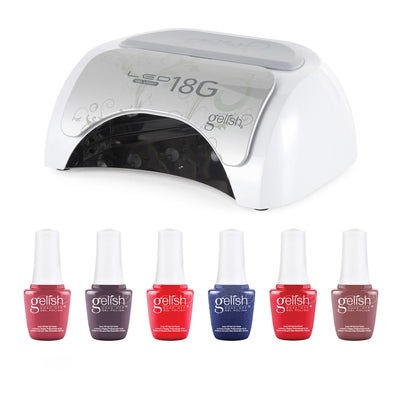 Gelish Nail Polish Dryer LED Lamp & Midnight Caller Soak Off Gel Nail Polish Set - VMInnovations
