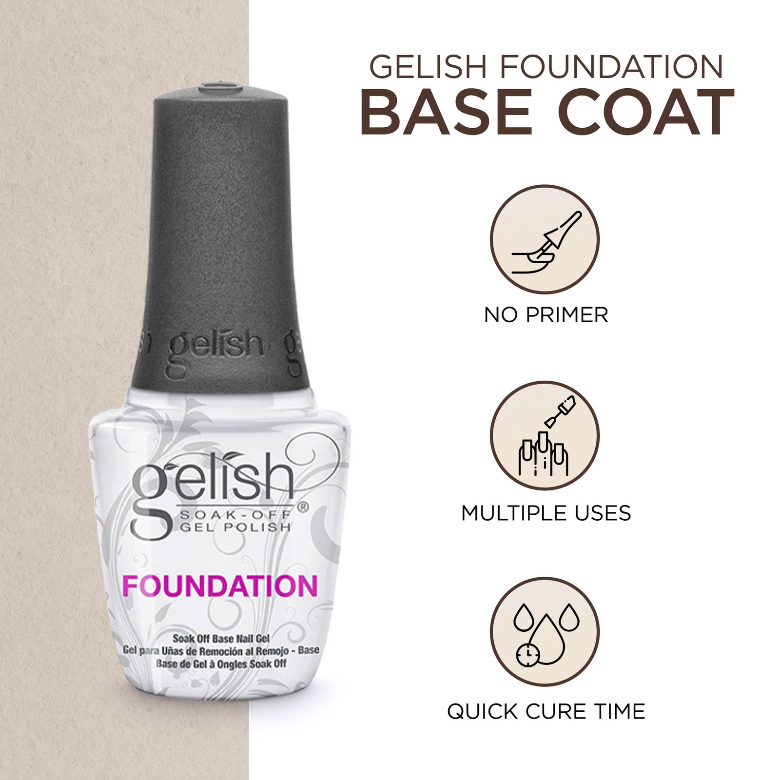 Gelish Dynamic Duo Soak-Off Gel Nail Polish-Foundation Base&Top Sealer(Open Box) - VMInnovations