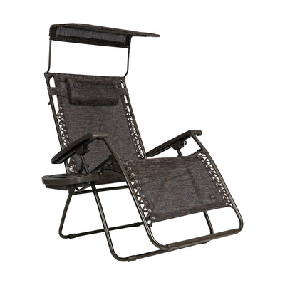 Bliss Hammocks 2 Pack 30" Wide XL Zero Gravity Outdoor Lounge Chair with Canopy