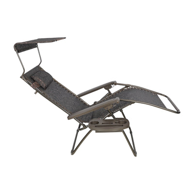 Bliss Hammocks 2 Pack 33" Wide XXL Zero Gravity Outdoor Lounge Chair with Canopy