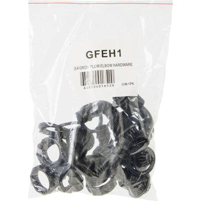 Active Aqua GFEH1 Grow Flow 3/4 In. Hydroponic Garden Elbow Hardware Kit, 6 Pack - VMInnovations
