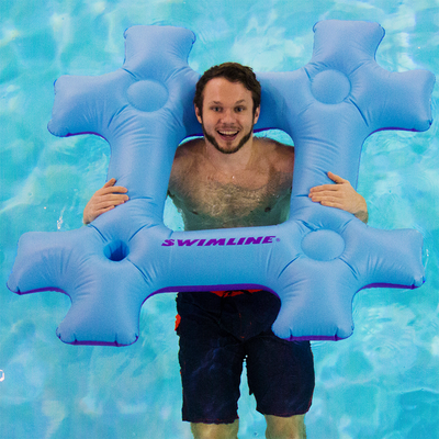 Swimline Giant Inflatable Hashtag Sign Pool or Lake Floating Water Lounger, Blue
