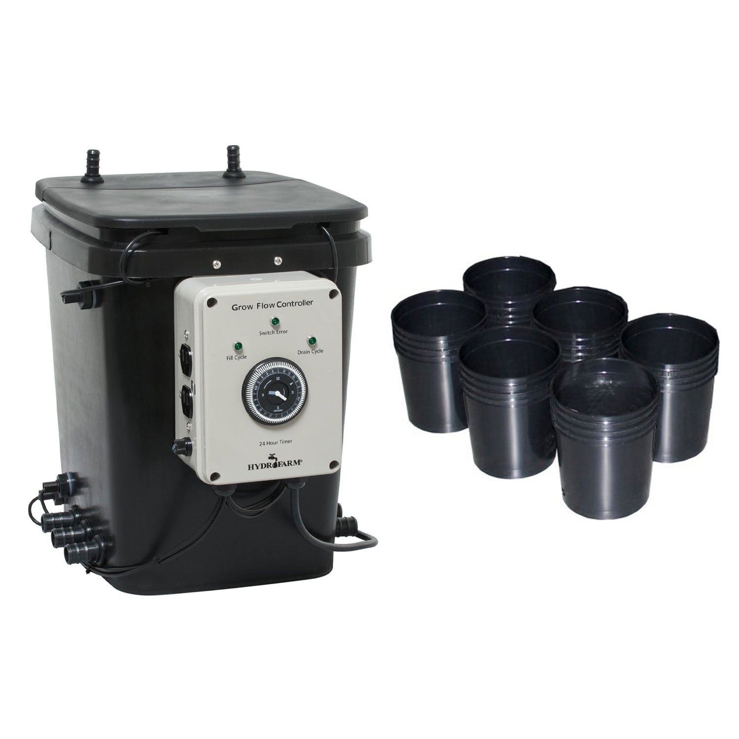 Hydrofarm Ebb and Gro Controller + 6 Pot Site Hydroponic Expansion Kit CAP