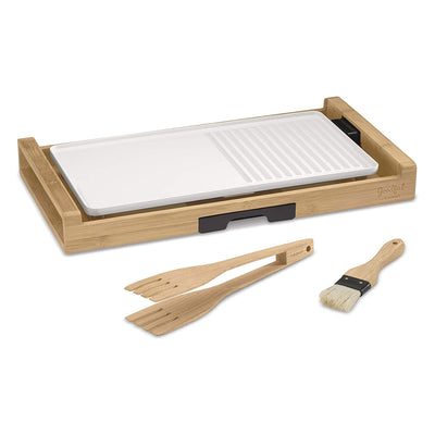 Goodful Cuisinart Bamboo Home Countertop Full Grill and Griddle White (Open Box)