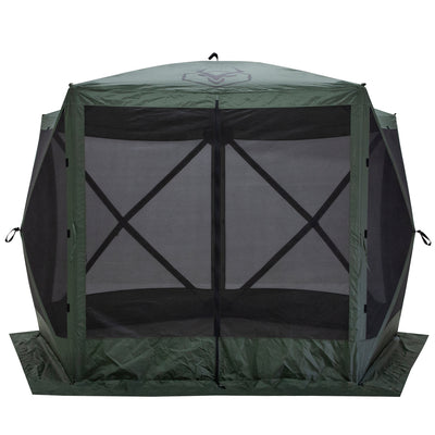 Gazelle 4 Person 5 Sided Portable Pop Up Gazebo Screened Tent (Open Box)