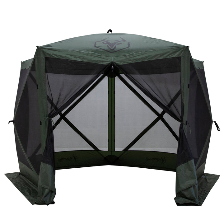 Gazelle GG501GR Pop Up Portable 4 Person Camping Gazebo Day Tent w/ Mesh Windows