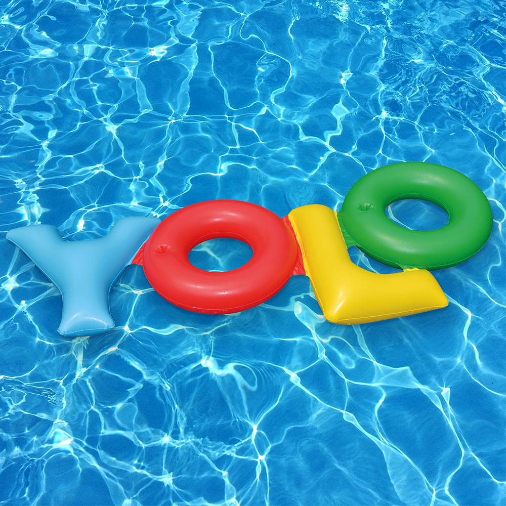 Swimline Inflatable YOLO! Swimming Pool Backyard Fun Float Tube (Open Box)