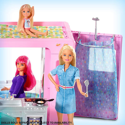 Barbie GHL93 3-in-1 DreamCamper Transforming Vehicle Play Set w/ 50 Accessories