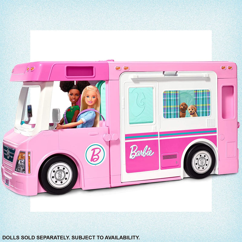 Barbie GHL93 3-in-1 DreamCamper Transforming Vehicle Play Set w/ 50 Accessories