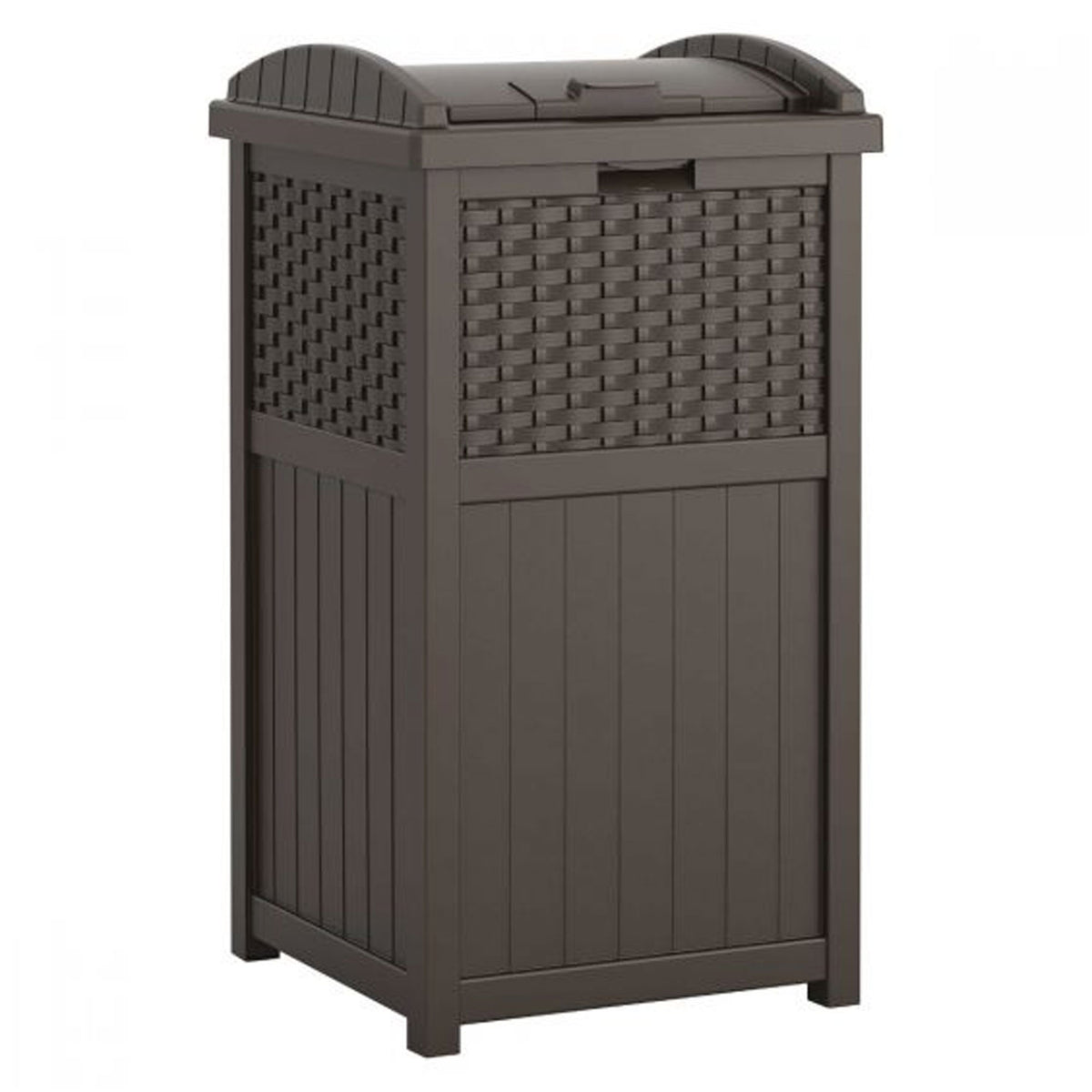 Suncast 60 Gallon Outdoor Storage Deck Box & 33 Gallon Trash Hideaway, Java - VMInnovations