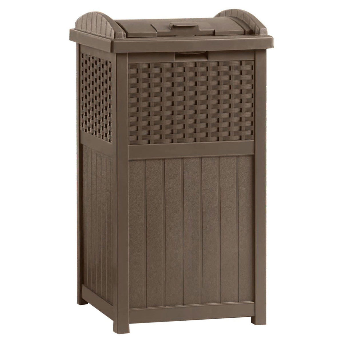 Suncast 77 Quart Resin Beverage Cart, Java & Suncast 33 Gallon Resin Trash Can