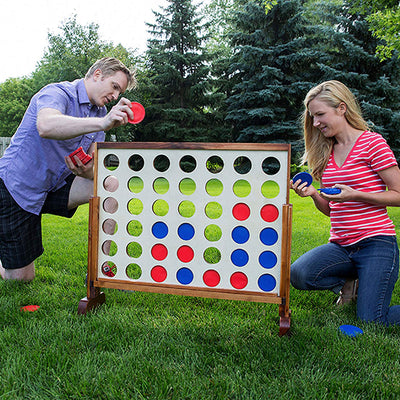 YardGames Giant 4 In a Row Backyard Multiplayer Game & Premium Croquet Game Set