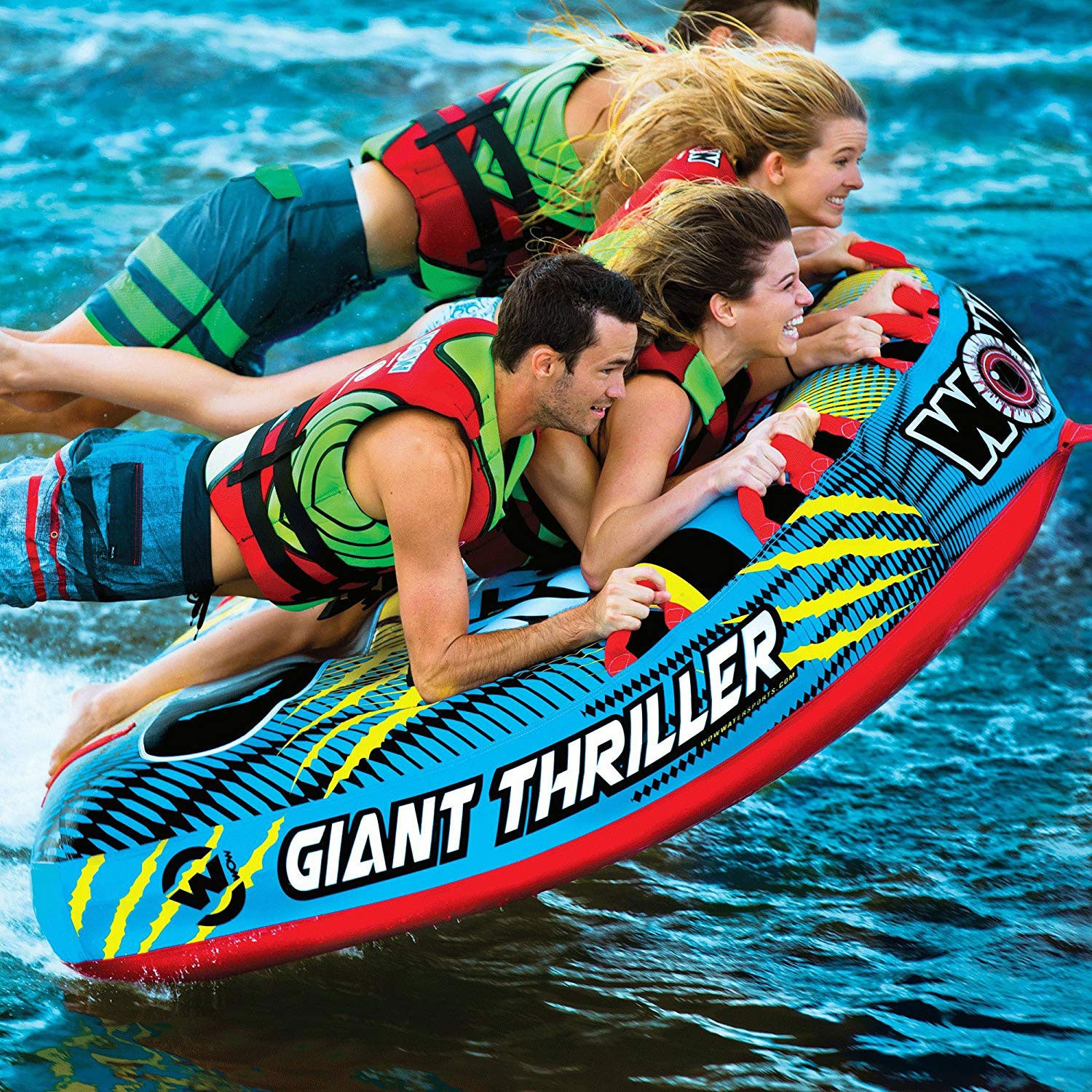 WOW Watersports Giant Inflatable 4-Person Towable Boating Deck Tube (For Parts)