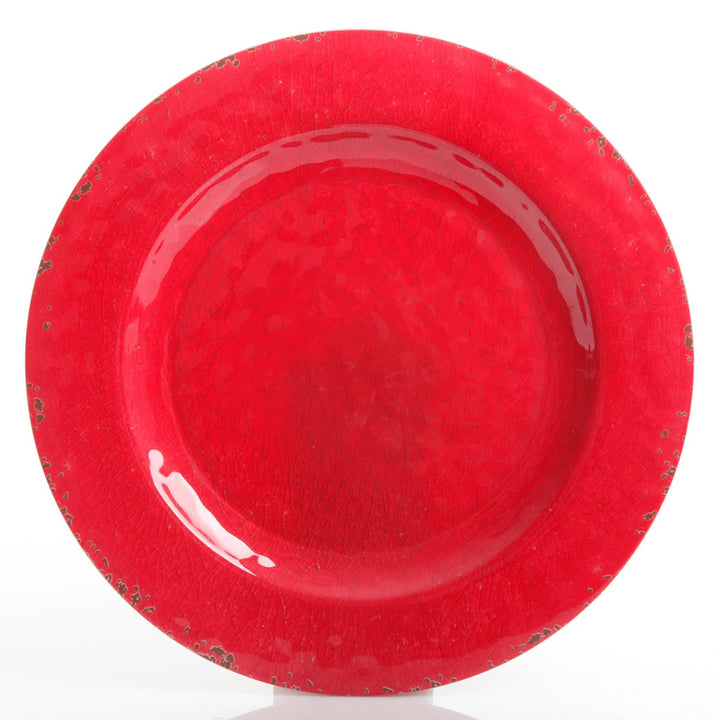 Gibson Studio California Mauna 12-Piece Melamine Dinnerware Set, Red (Open Box)