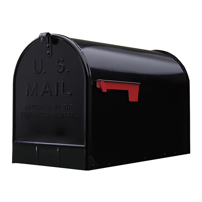 Gibraltar Mailboxes Heavy Duty Extra Big Steel Stanley Post Mount Mailbox, Black