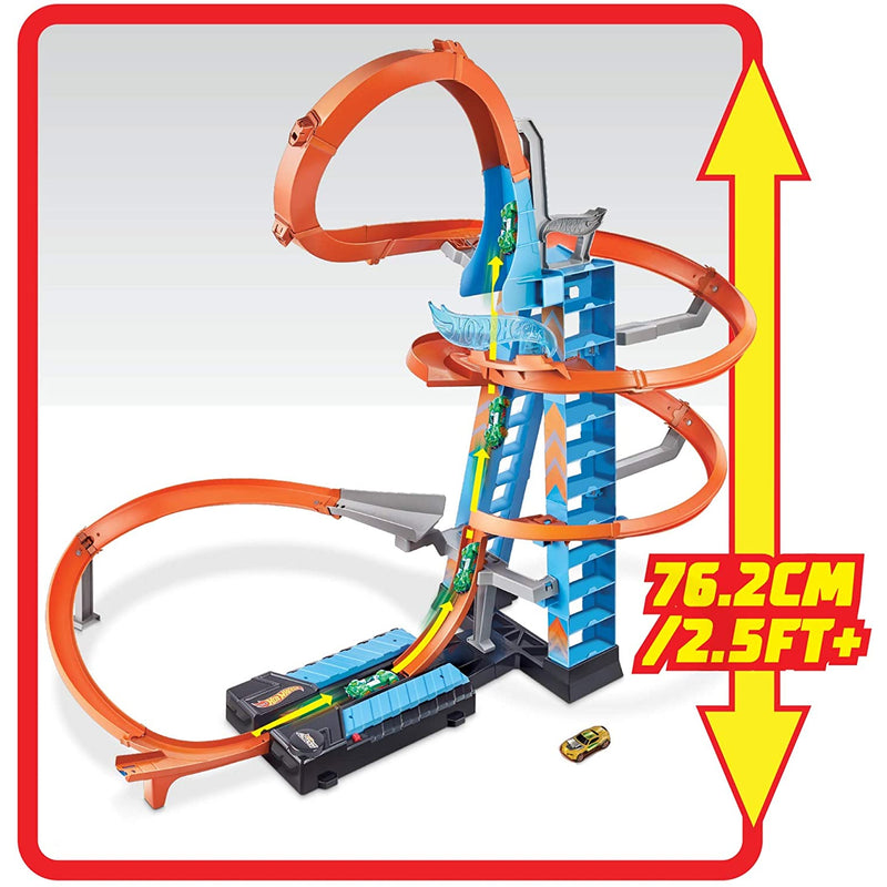 Hot Wheels GWT39 Action Sky Crash Tower Trackset Motorized Racing Playset Toy