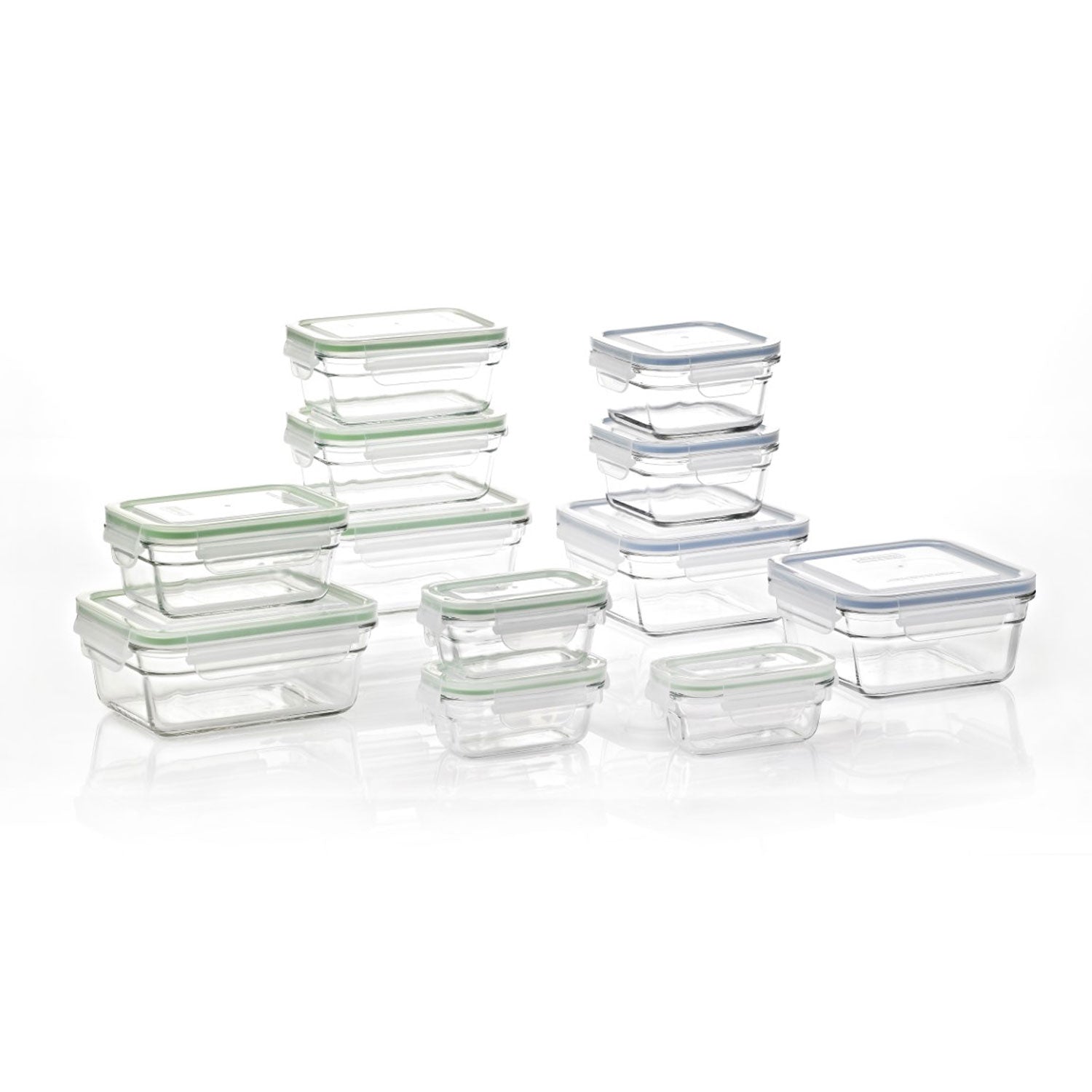 Glasslock 24 Piece Oven Safe Clear Glass Containers and Bakeware Set (Open Box) - VMInnovations