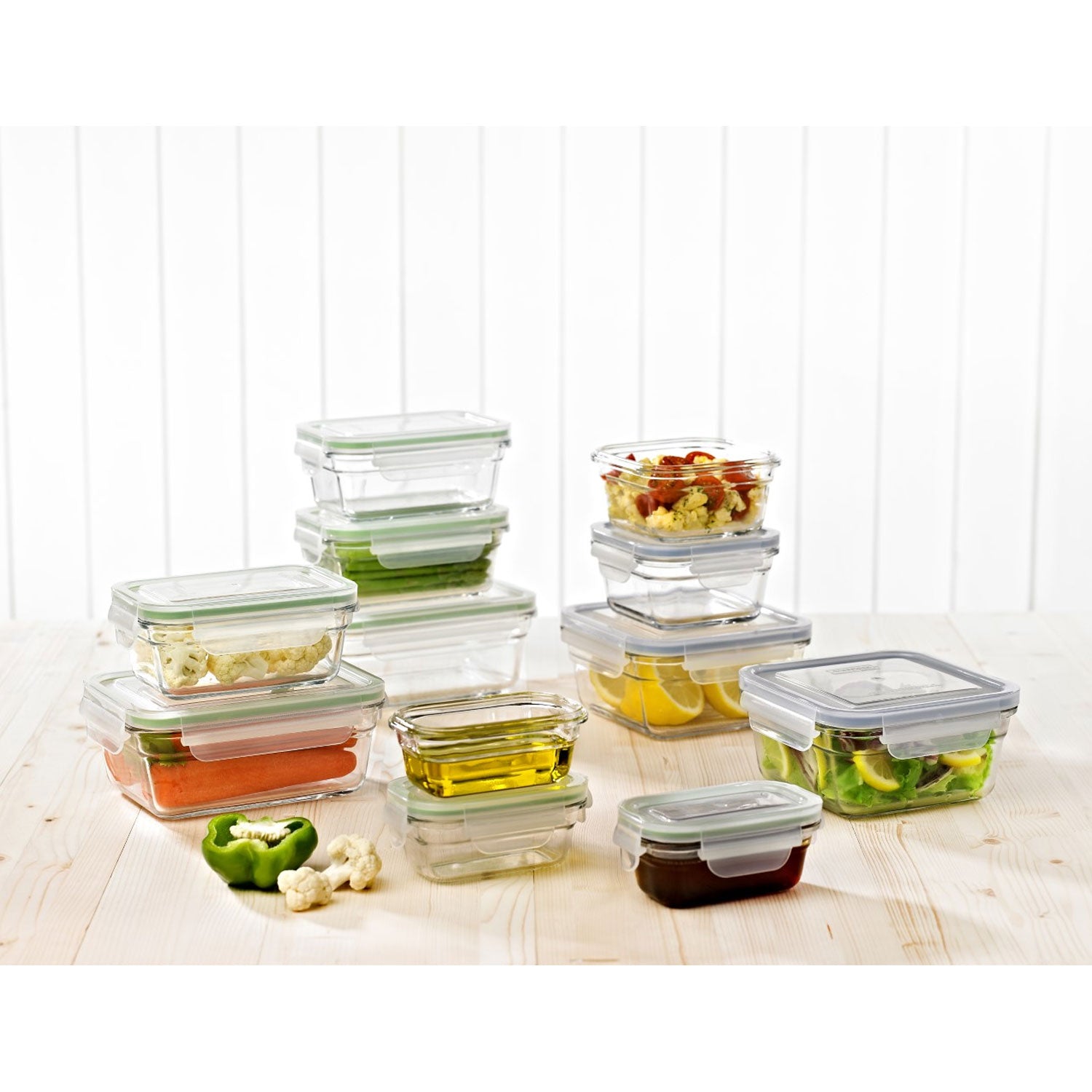 Glasslock 24 Piece Oven Safe Clear Glass Containers and Bakeware Set (Open Box) - VMInnovations