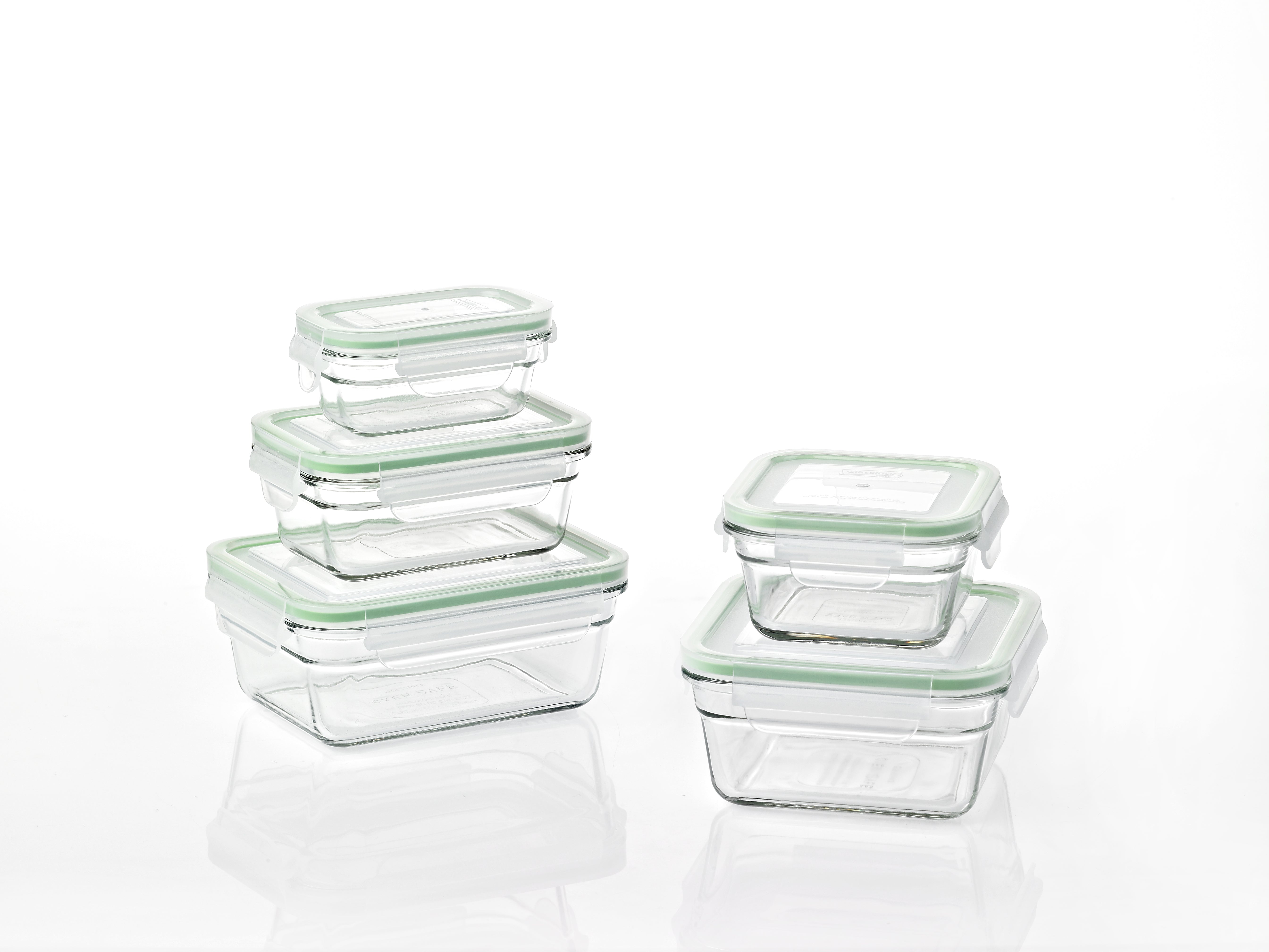 Glasslock Reusable Food Storage Container Set, Oven & Freezer Safe, 10 Pieces