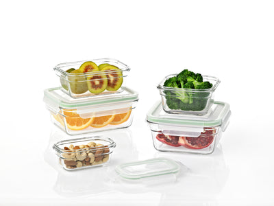 Glasslock Reusable Food Storage Container Set, Oven & Freezer Safe, 10 Pieces