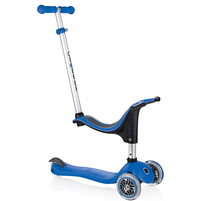 Globber Go Up Sporty Kids Versatile 3-Wheel Riding Kick Scooter Bike, Navy Blue