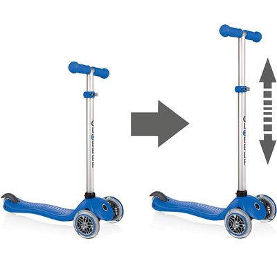 Globber Go Up Sporty Kids Versatile 3-Wheel Riding Kick Scooter Bike, Navy Blue