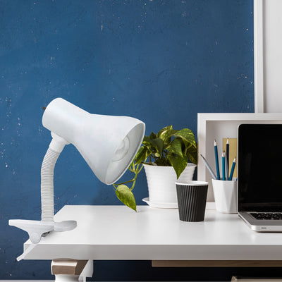 Globe Electric 10.25" LED Neck Clip Lamp w/Rotary On/Off Switch, White (Used) - VMInnovations