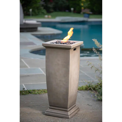 Endless Summer Stainless Steel Decorative Faux Stone Patio Gas Fire Pit(Damaged)