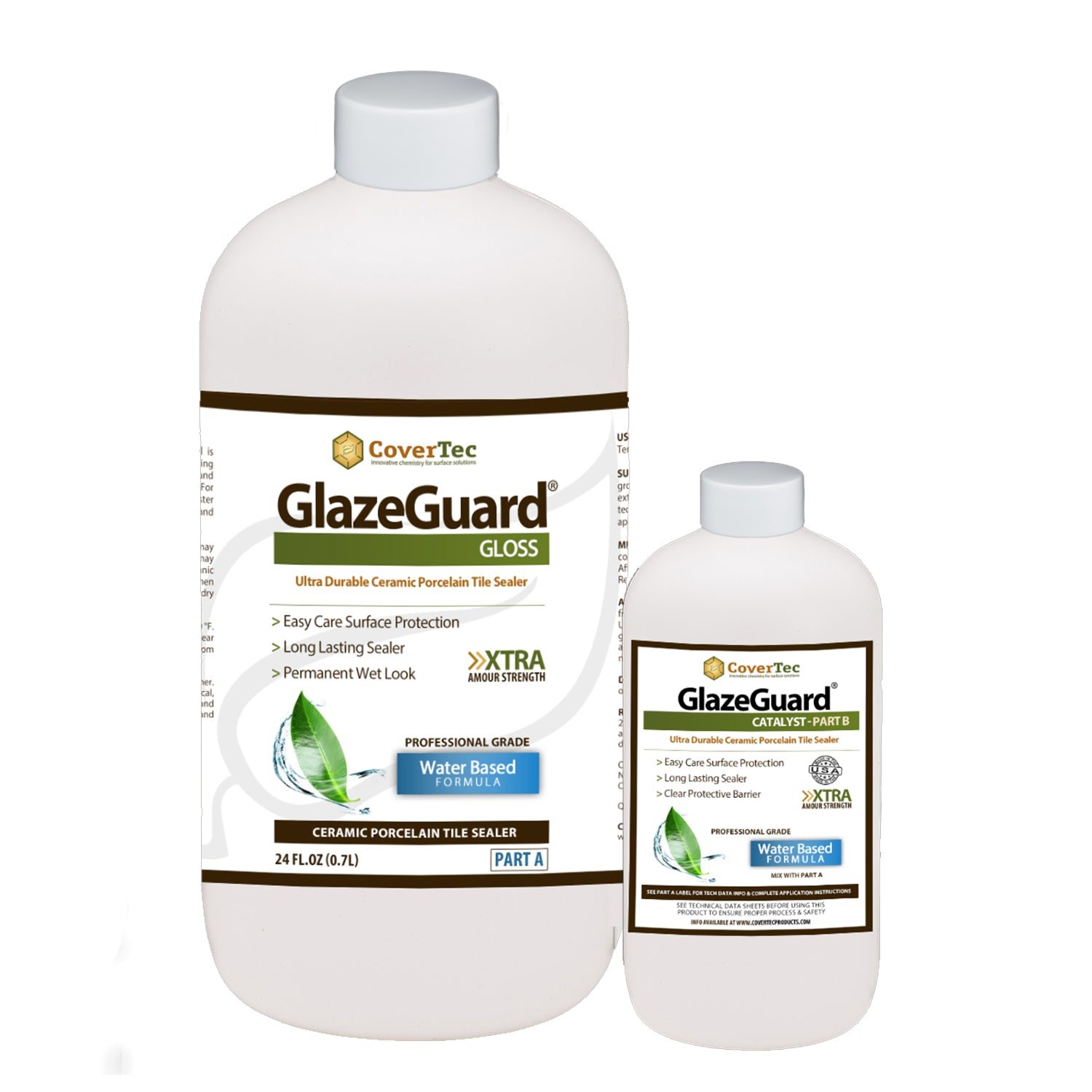 CoverTec High Gloss Ceramic & Porcelain Tile Sealer, Wet Look, 32 oz (Open Box) - VMInnovations