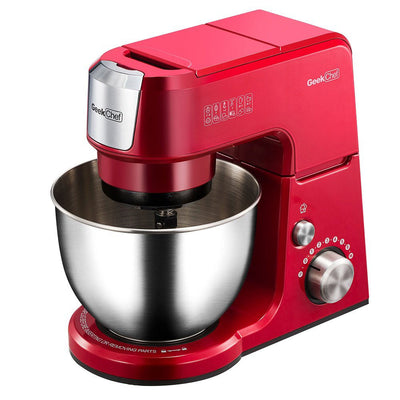 Geek Chef 2.6 Quart Bowl 7 Speed Tilt Head Stand Mixer 500 Watts, Red (Open Box)