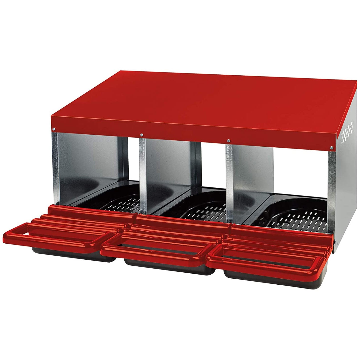 Little Giant Galvanized Steel Chicken & Poultry Nesting Box For Eggs, Triple Pen - VMInnovations
