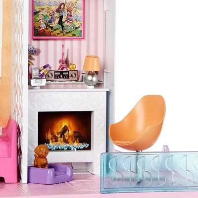 Barbie FHY73 DreamHouse Portable Doll House with Furniture and Accessories, Pink