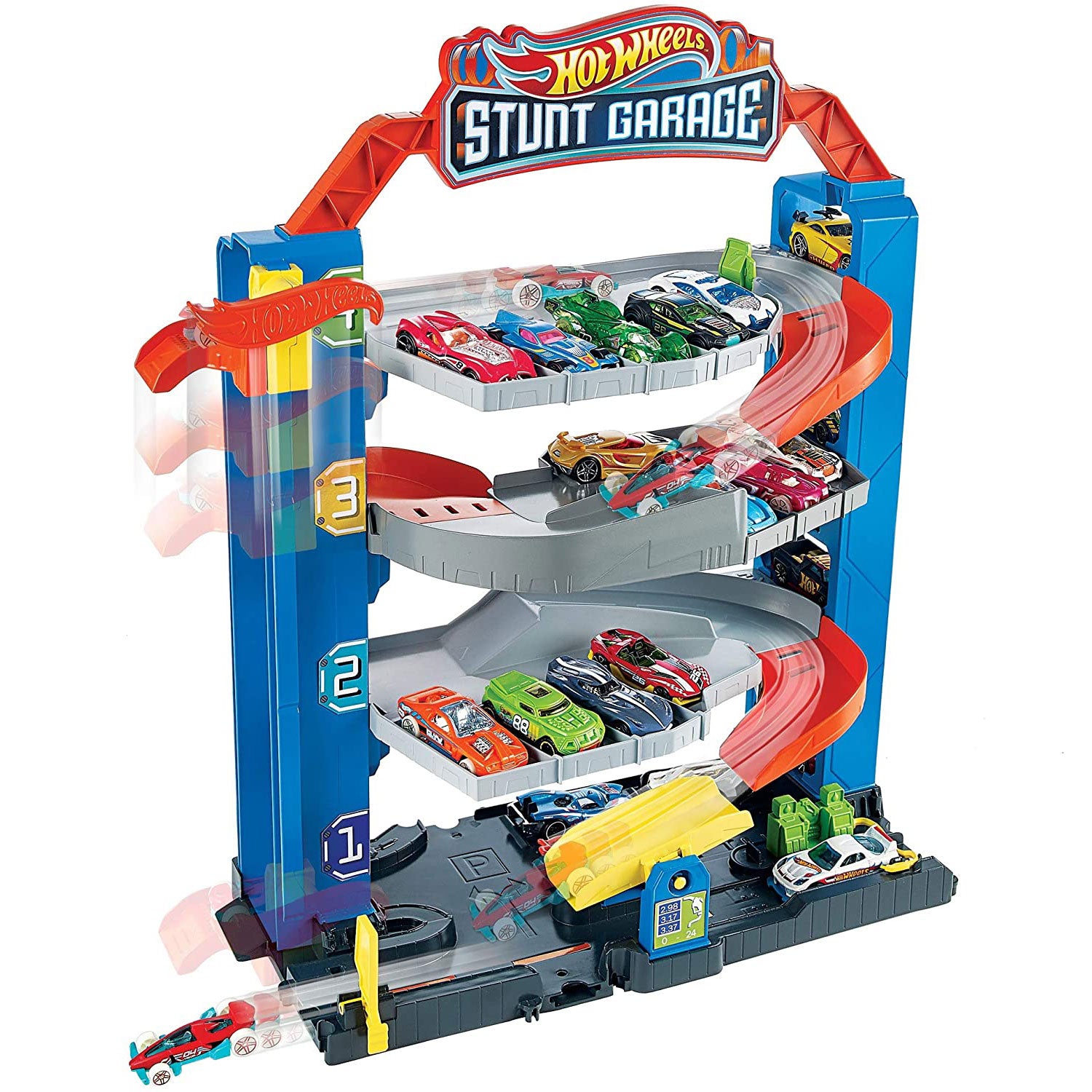 Hot Wheels City Stunt Garage Playset Multi Level Vertical Tower with Elevator - VMInnovations