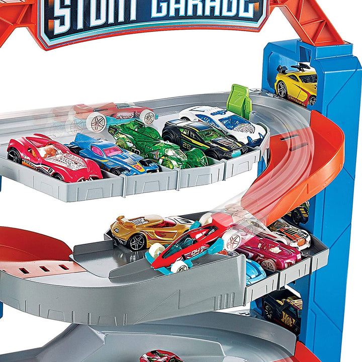 Hot Wheels City Stunt Garage Playset Multi Level Vertical Tower with Elevator