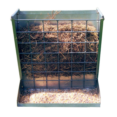 Little Giant Heavy-Duty Galvanized Metal 2-in-1 Goat and Sheep Feeder (4 Pack)
