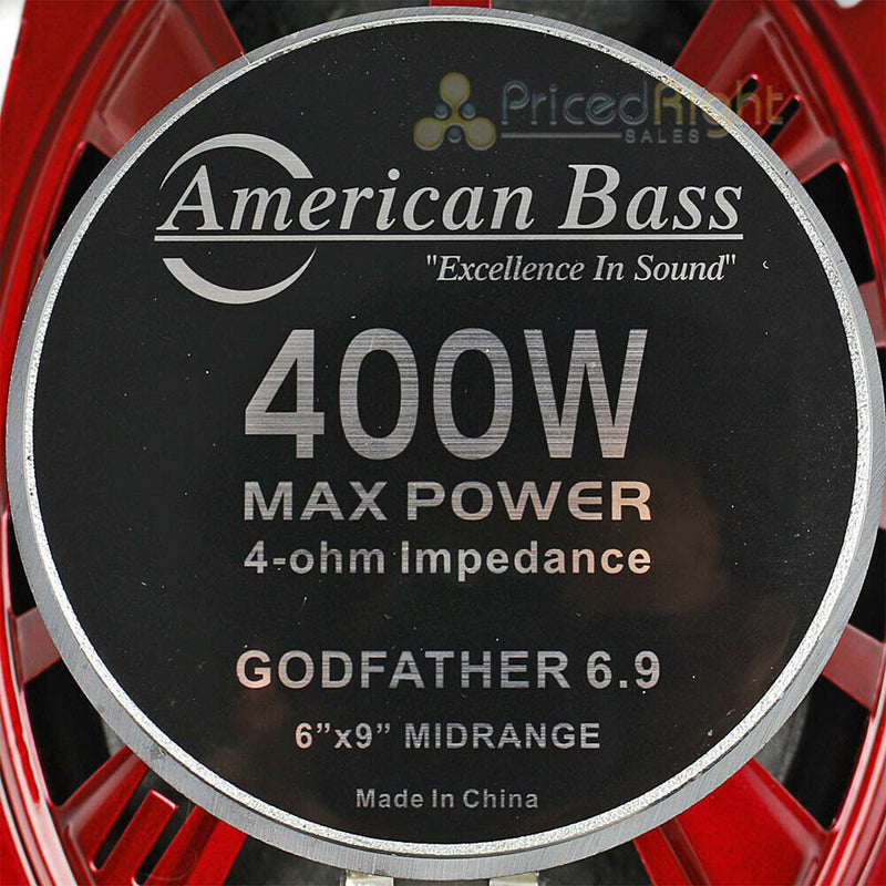 American Bass Godfather 6 x 9 Inch Midrange 200 Watt Loud Speaker (Open Box)