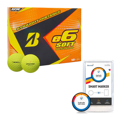 Bridgestone Straight Distance Golf Balls + Golfwith Smart Marker Shot Tracker
